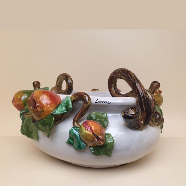 OVAL CENTERPIECE WITH POMEGRANATES, CM.45LX22H